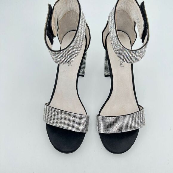 JEFFREY CAMPBELL
LINDSAY-JS SANDAL BLACK SATIN SILVER Rhinestones Size 9 $160 - Picture 10 of 12